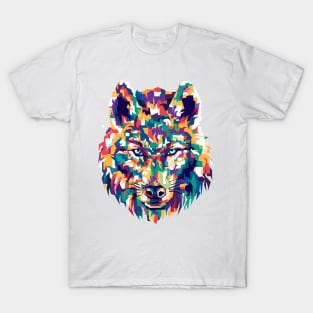 Colorful Wolf Fantasy Artsy Style T-Shirt